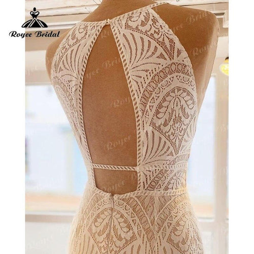abito da sposa sirena a tromba con scollo a barchetta e schiena aperta in pizzo vintage stile country vestito da sposa taglio sirena