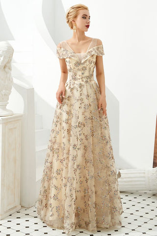 Romantisches Blumenkleid mit kurzen Ärmeln, A-Linie, für Frühling, Abendparty, bodenlanges Tanzkleid