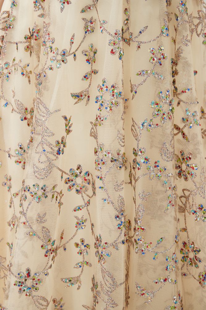 Romantisches Blumenkleid mit kurzen Ärmeln, A-Linie, für Frühling, Abendparty, bodenlanges Tanzkleid