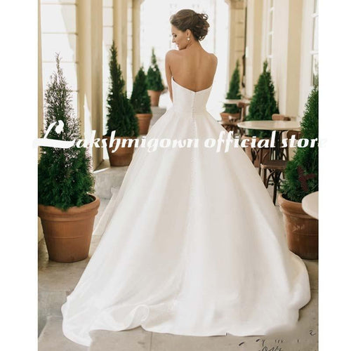 NumberSea Robes de mariée romantiques en dentelle décolleté en V ligne A fente haute