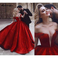 NumberSea Romantisches schulterfreies rotes sexy Brautkleid