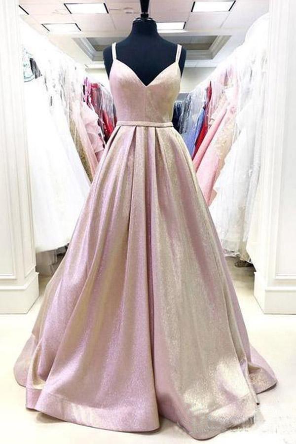 Romantisches himmelblaues Ballkleid, Abschlussballkleid, funkelndes Partykleid mit V-Ausschnitt, PSK184