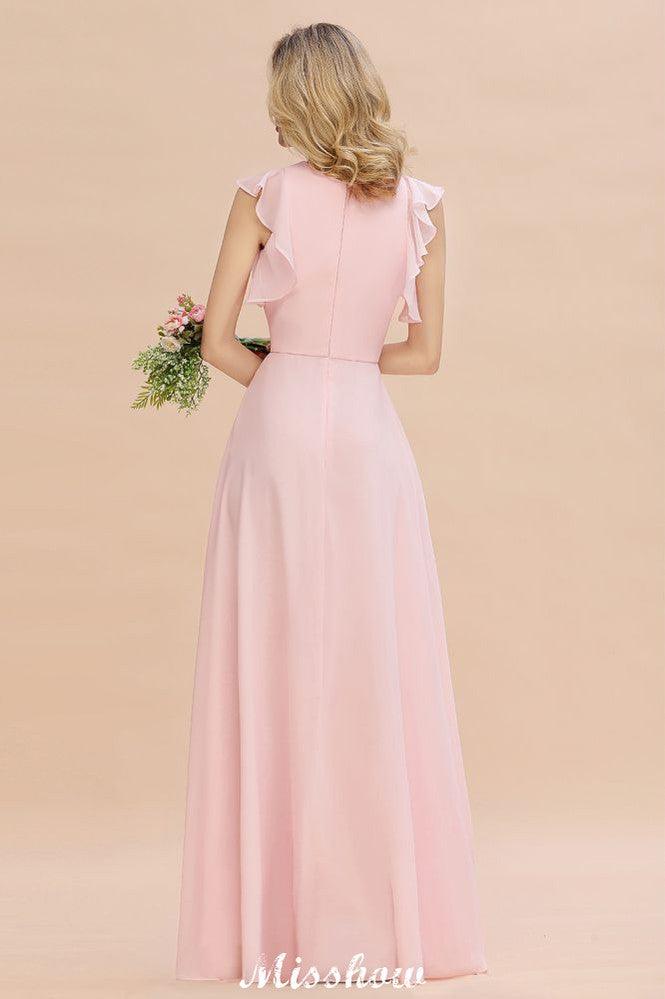 Romantic Sleeveless aline Bridesmaid Dress Garden Floor Length Simple Wedding Dress