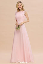 Romantic Sleeveless aline Bridesmaid Dress Garden Floor Length Simple Wedding Dress