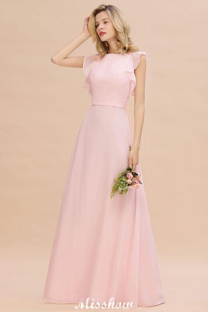 Romantic Sleeveless aline Bridesmaid Dress Garden Floor Length Simple Wedding Dress