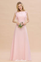 Romantic Sleeveless aline Bridesmaid Dress Garden Floor Length Simple Wedding Dress