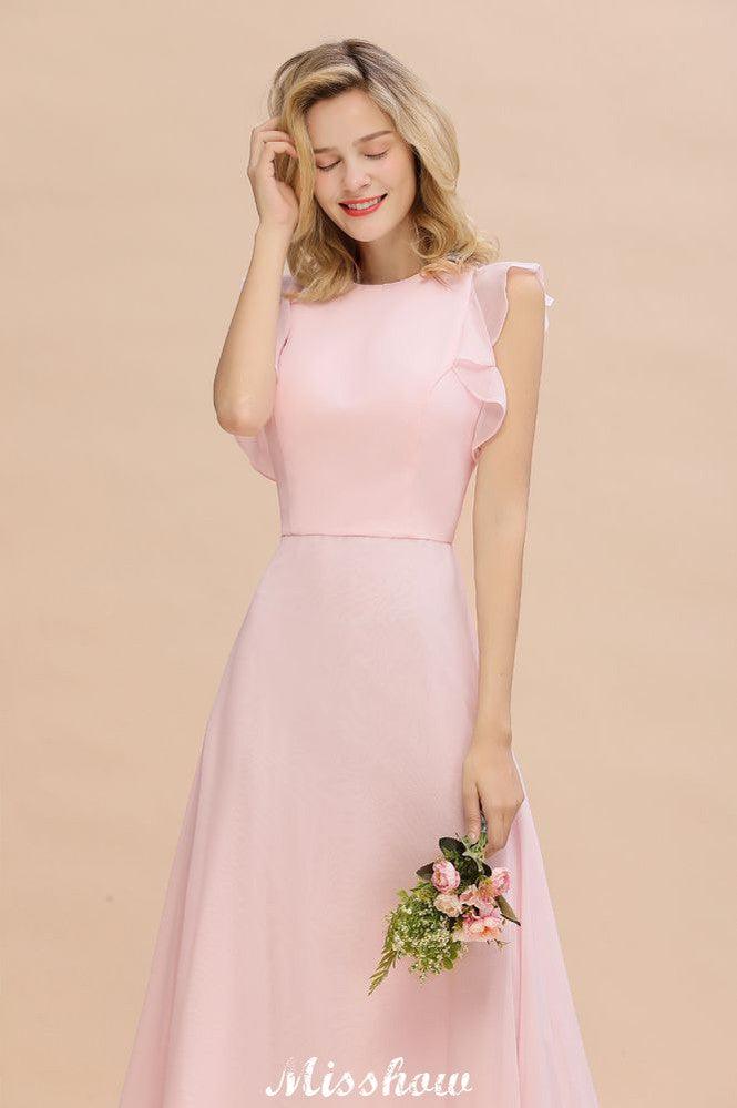 Romantic Sleeveless aline Bridesmaid Dress Garden Floor Length Simple Wedding Dress