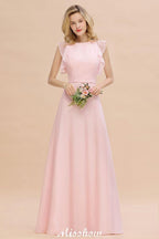 Romantic Sleeveless aline Bridesmaid Dress Garden Floor Length Simple Wedding Dress