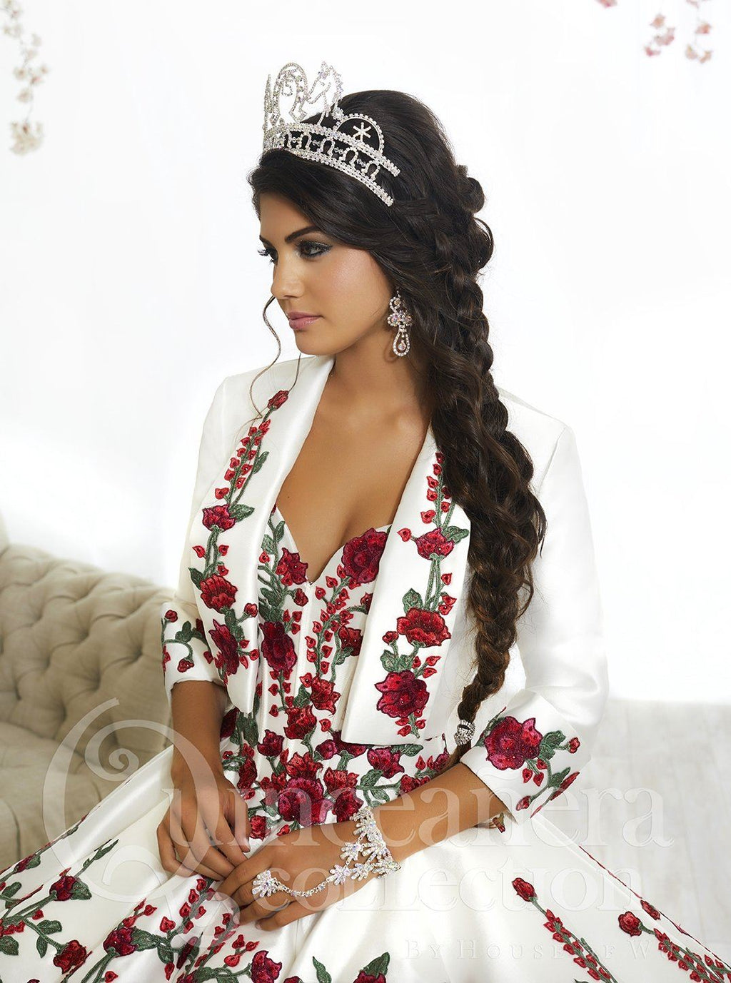 Rose Charro Quinceanera Dress by House of Wu 26892