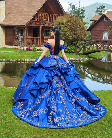Königsblaues Quinceanera-Kleid von Ragazza D82-582