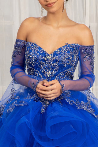 Ballkleid mit gerüschten Glockenärmeln von Elizabeth K GL1976