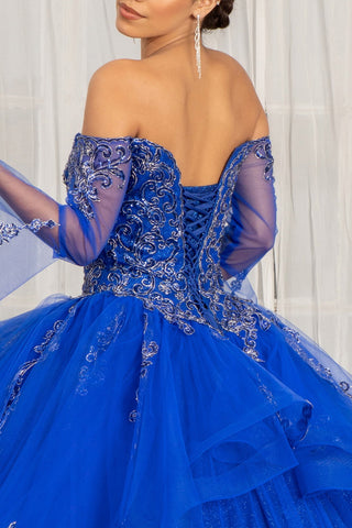 Ballkleid mit gerüschten Glockenärmeln von Elizabeth K GL1976