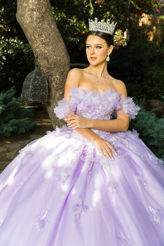 Ballkleid mit Rüschenmieder und schulterfreiem Oberteil von Cinderella Couture 8065J