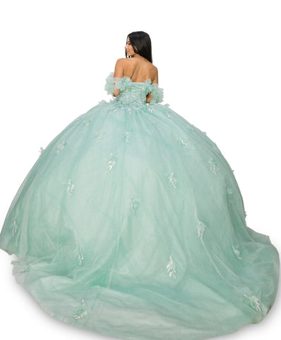 Ballkleid mit Rüschenmieder und schulterfreiem Oberteil von Cinderella Couture 8065J