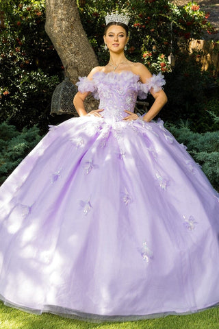Ballkleid mit Rüschenmieder und schulterfreiem Oberteil von Cinderella Couture 8065J