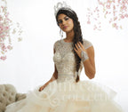 Ruffled Cap Sleeve Quinceanera Dress by House of Wu 26886