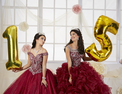 Quinceanera-Kleid mit Rüschen und Flügelärmeln von House of Wu 26897