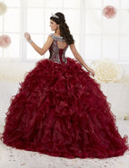 Ruffled Cap Sleeve Quinceanera Dress by House of Wu 26897