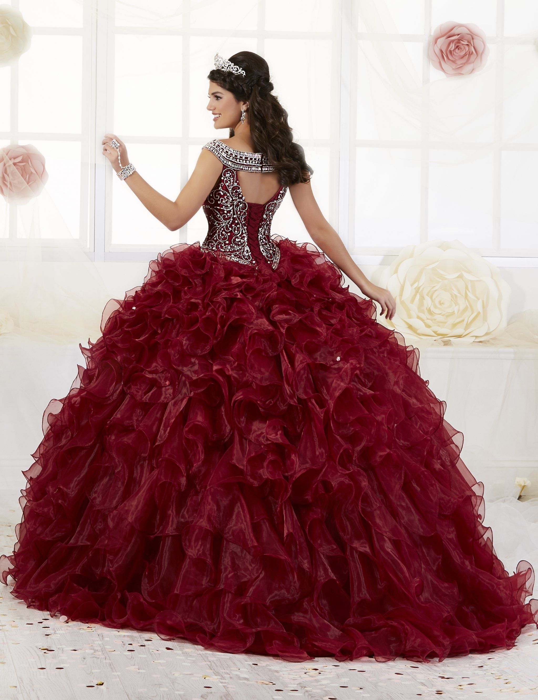 Ruffled Cap Sleeve Quinceanera Dress by House of Wu 26897