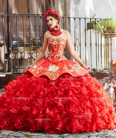 Gerüschtes Charro Quince Kleid von Ragazza M13-113