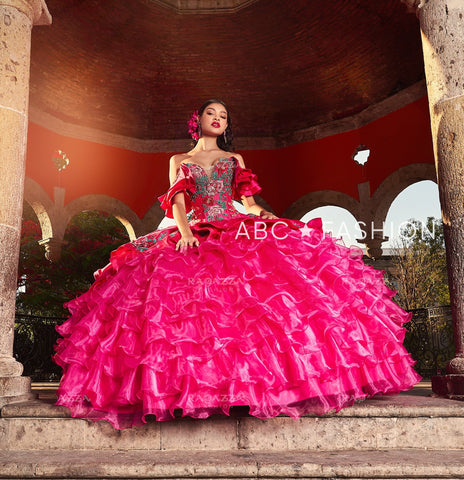 Charro Quinceanera-Kleid mit Rüschen und Blumenmuster von Ragazza M44-144