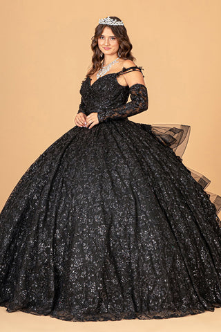 Ballkleid mit Rüschen und Blumendruck von Elizabeth K GL3072