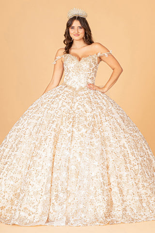 Ballkleid mit Rüschen und Blumendruck von Elizabeth K GL3072