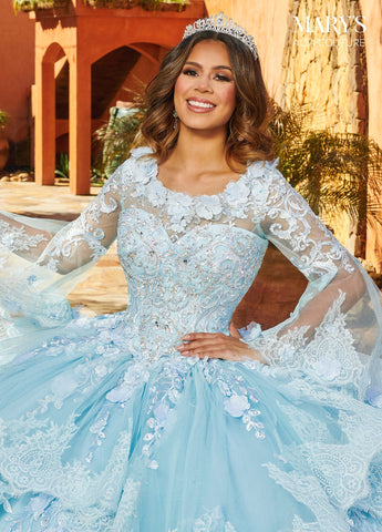 Vestido de quinceanera com folhos e renda da Alta Couture MQ3088