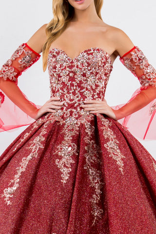 Ballkleid mit Rüschen und Metallic-Glitzer von Elizabeth K GL1912