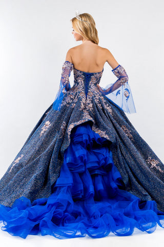 Ballkleid mit Rüschen und Metallic-Glitzer von Elizabeth K GL1912