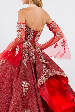 Ballkleid mit Rüschen und Metallic-Glitzer von Elizabeth K GL1912