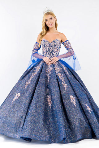 Ballkleid mit Rüschen und Metallic-Glitzer von Elizabeth K GL1912