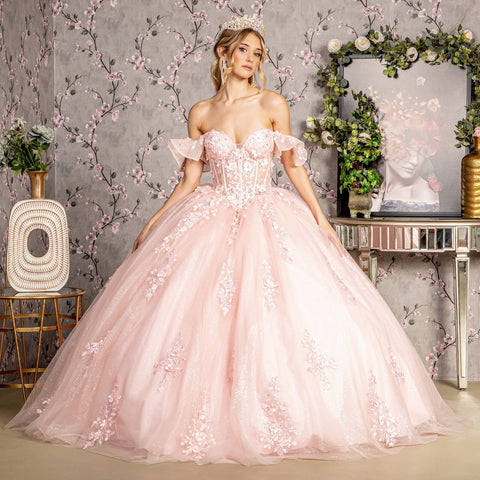 Ballkleid mit gerüschtem, schulterfreiem Korsett von GLS Gloria GL3475