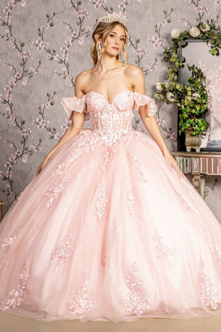 Ballkleid mit gerüschtem, schulterfreiem Korsett von GLS Gloria GL3475