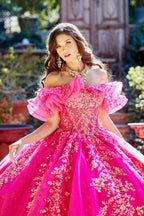 Ruffled Off Shoulder Corset Ball Gown by Petite Adele PQ1042