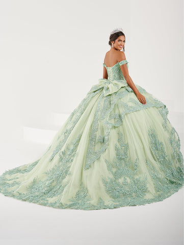 Quinceanera-Kleid mit Rüschen und freier Schulter von Fiesta Gowns 56492