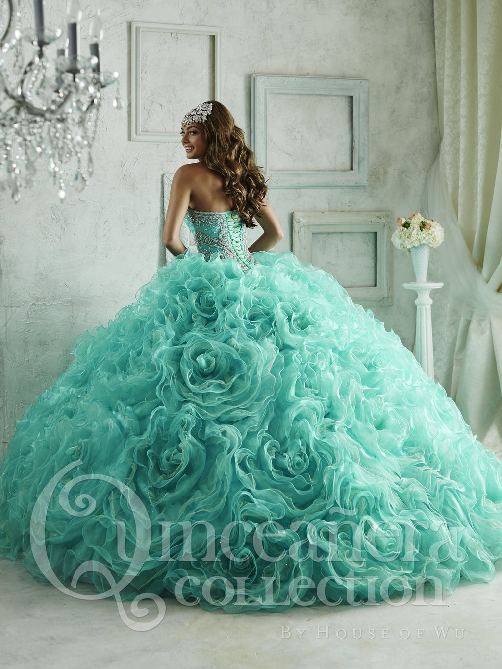 Ruffled Quinceanera Dress with Mini Skirt by House of Wu 26801