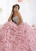 Trägerloses Quinceanera-Kleid mit Rüschen von House of Wu 26800