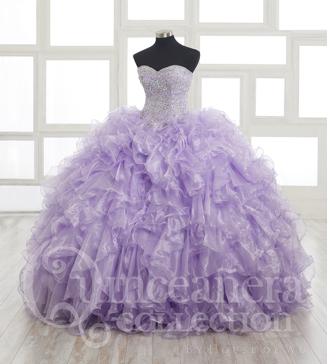 Ruffled Strapless Quinceanera Dress by House of Wu 26833