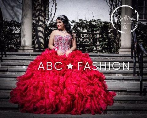 Trägerloses Quinceanera-Kleid mit Rüschen von House of Wu 26833