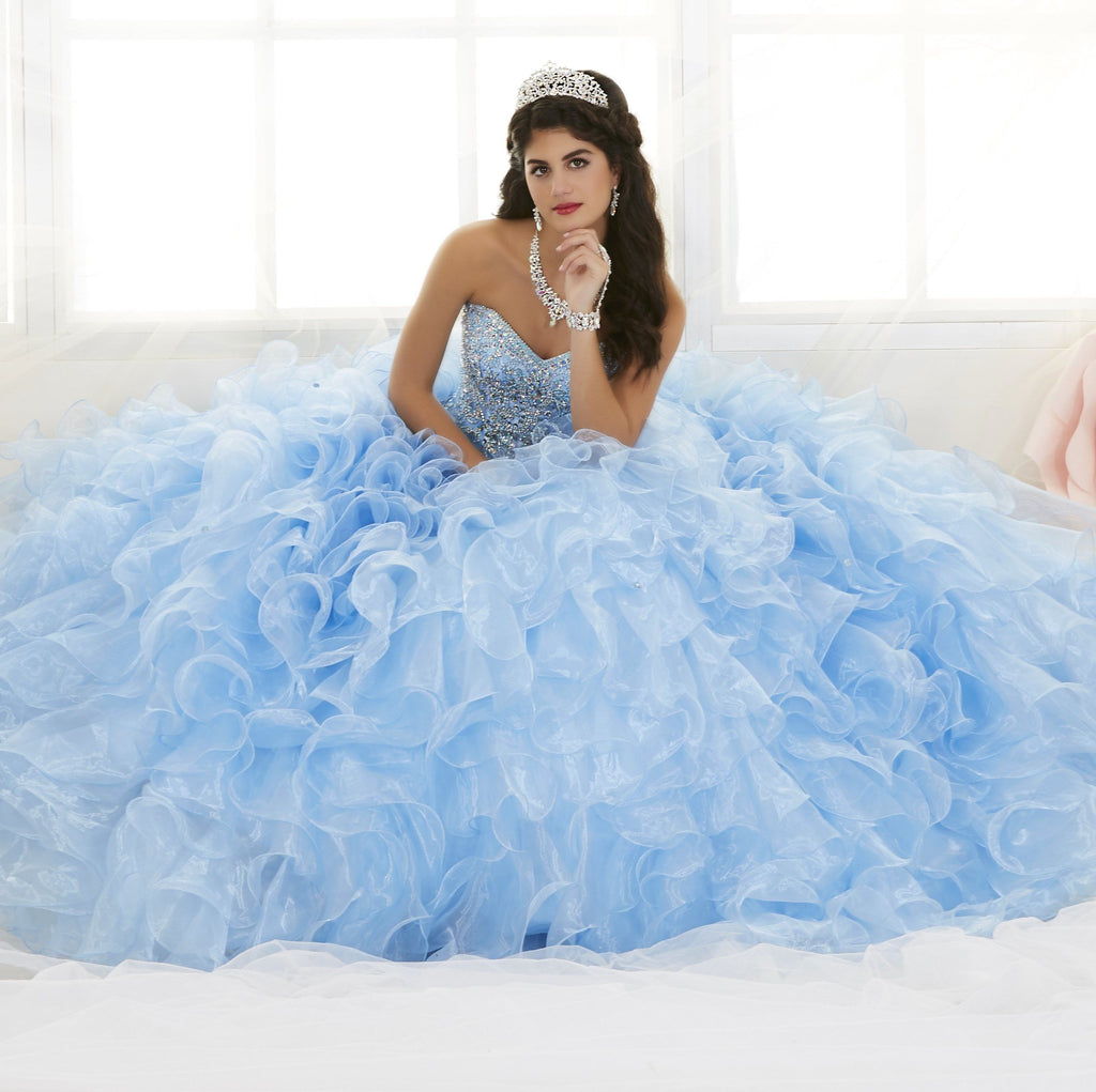 Ruffled Strapless Quinceanera Dress by House of Wu 26833