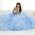 Ruffled Strapless Quinceanera Dress by House of Wu 26833