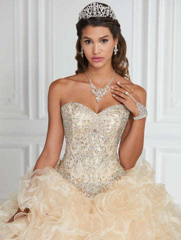 Trägerloses Quinceanera-Kleid mit Rüschen von House of Wu 26833