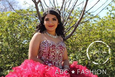 Trägerloses Quinceanera-Kleid mit Rüschen von House of Wu 26833