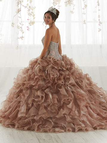 Trägerloses Quinceanera-Kleid mit Rüschen von House of Wu 26924