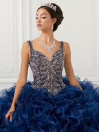 Ruffled V-Neck Quinceanera Dress by House of Wu 26946