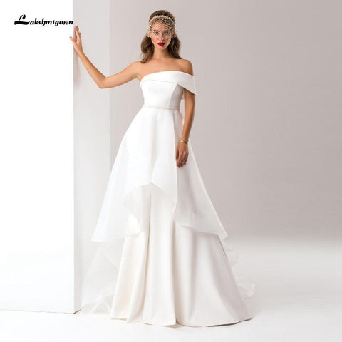 NumberSea Satin Abnehmbarer Rock Brautkleid Meerjungfrau Elegant