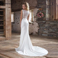 NumberSea Abito da Sposa Sirena in Satin Senza Maniche Elegante