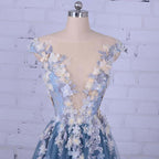 Vestido de festa/noite comprido com decote em A e cauda comprida, PSK005