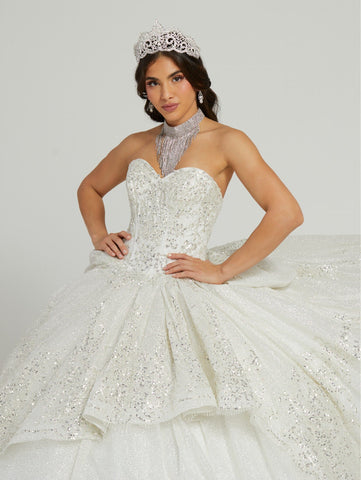 Quinceanera-Kleid mit Paillettenapplikation von House of Wu 26053